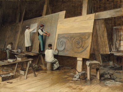 Künstler, der Entwürfe für die Weltausstellung in Chicago ausführt, 1893, 1894 von Charles Yardley Turner