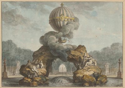 Entwurf einer Brunnenverzierung mit einer Charlière, 1783 von Charles de Wailly