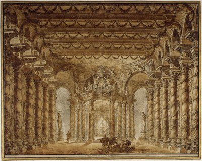 Bühnenbild für die Oper Armide von Jean-Baptiste Lully, 1760 von Charles de Wailly
