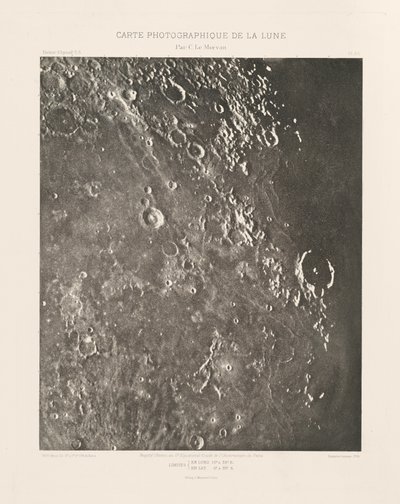 Fotografische Karte des Mondes, Platte XX von Charles le Morvan