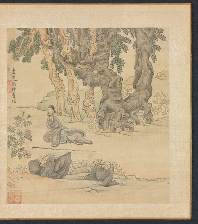Gemälde nach alten Meistern: Porträt von Zhongqing in einer Landschaft, 1598-1652 von Chen Hongshou