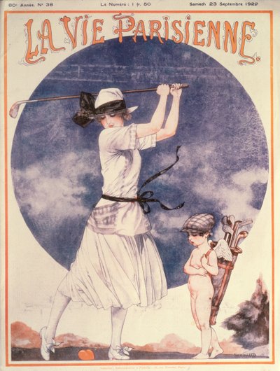 Titelblatt von La Vie Parisienne, Frau beim Golfen von Cheri Herouard