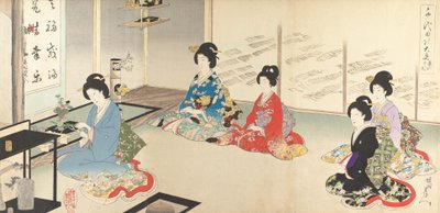 Chiyoda Innerer Palast: Nr. 20 Blumenarrangement in Reihenfolge..., August 1895 von Chikanobu Yoshu
