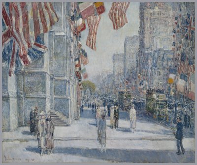 Früher Morgen auf der Avenue im Mai 1917 von Childe Frederick Hassam