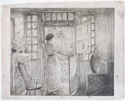 Die niederländische Tür (recto), Der griechische Tanz (verso) von Childe Hassam