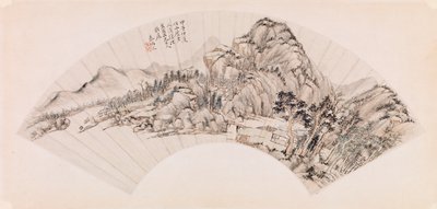 Fächer, der eine Landschaft darstellt von Chin Ping wen Chin Ping wen
