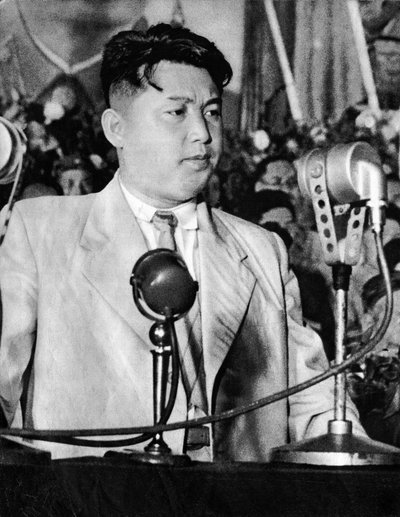 Porträt von Kim Il Sung, Präsident der Demokratischen Volksrepublik Korea von Chinese Photographer