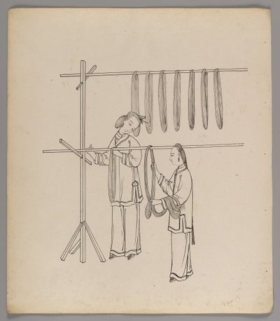 Album mit separaten Blättern: Seidenkultivierung und -produktion von Chinese School
