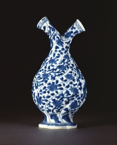 Blau-weiße Doppel-Flasche in europäischer Glasform, Kangxi-Periode (1662-1722) von Chinese School
