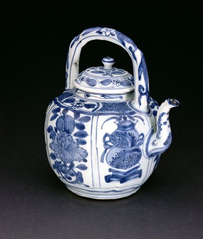 Blau-weißer Kraak-Weinkrug, Wanli, 1590-1610 (Porzellan) von Chinese School