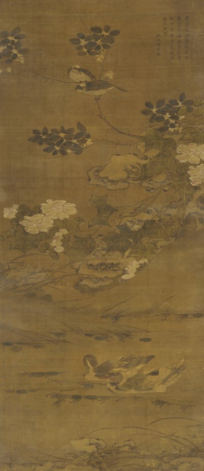 Blumen, Enten und andere Vögel, Ming- oder Qing-Dynastie, 15.-18. Jahrhundert von Chinese School