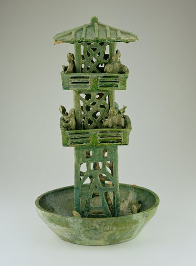 Modell eines Wachturms, Han-Dynastie (206 v. Chr.-220 n. Chr.) von Chinese School