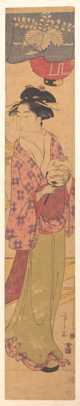 Mädchen mit einem Fächer von Chobunsai Eishi