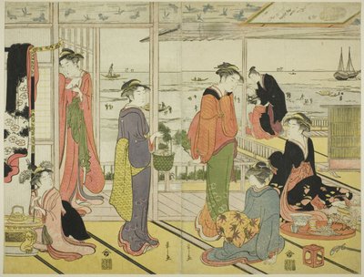 In einem Freudenhaus in Shinagawa (Shinagawa no rojo) von Chobunsai Eishi