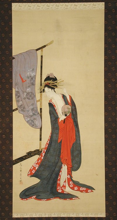 Oiran im Sommerkimono von Chobunsai Eishi