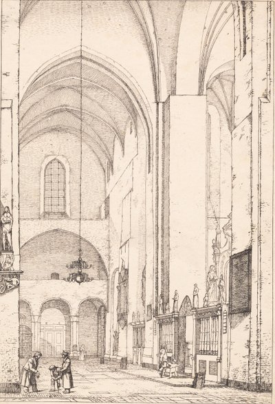 Prospekt des Inneren des nördlichen Querschiffs des Århus Domkirke von Christen Købke