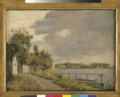 Ansicht von Dosseringen bei der Vorstadt Østerbro außerhalb von Kopenhagen, bewölkter Himmel von Christen Købke