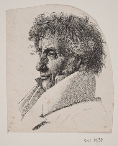 Porträt von Bäckermeister Købke; Fragment von: Blatt mit drei Porträts: Bäckermeister Købke, Sophie Krohn und N. Feilberg von Christen Købke