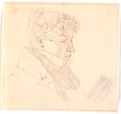 Lesender junger Mann, des Künstlers ältester Bruder, Pastor Carl Adolf Købke (1804-1840)? von Christen Købke