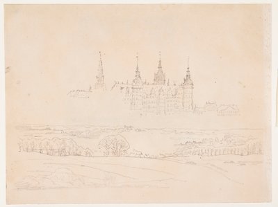 Studie für die Glyptothek "Herbstlandschaft. Schloss Frederiksborg im Hintergrund" von Christen Købke