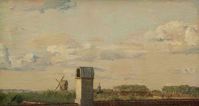 Blick aus einem Fenster in Toldbodvej auf das Kastell von Kopenhagen von Christen Schjellerup Købke