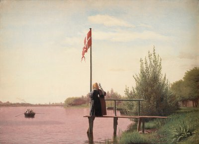 Ein Blick von Dosseringen in der Nähe des Sortedam-Sees in Richtung Nørrebro von Christen Schjellerup Kobke