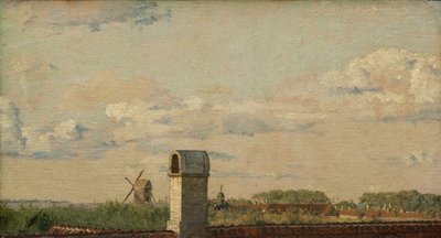 Blick aus einem Fenster in Toldbodvej in Richtung Zitadelle in Kopenhagen, ca. 1833 von Christen Schjellerup Kobke