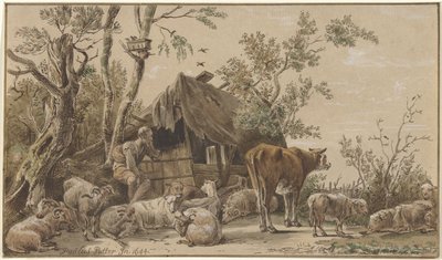 Hirte bei Stall von Christiaan Josi