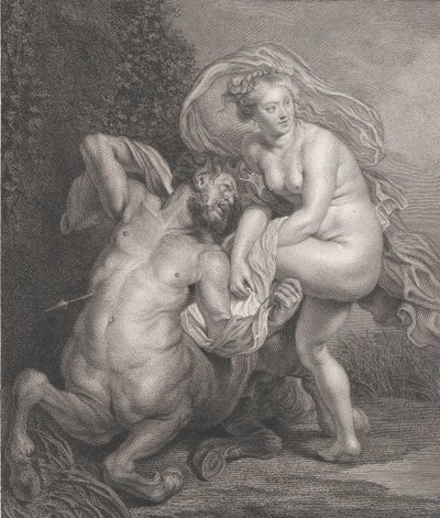 Deianeira erhält das vergiftete Gewand von Nessus, und der verwundete Zentaur fällt... von Christian Gottfried Schulze