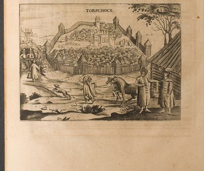 Torzhok Illustration aus Reisen zum Großfürsten von Moskau und zum König von Persien von Adam Ole von Christian Lorenzen Rothgiesser