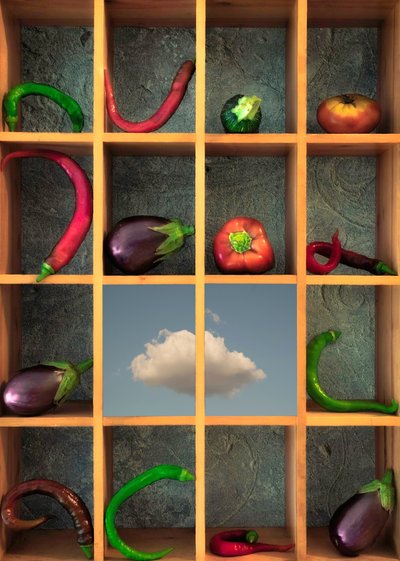 Frische Obst- und Gemüseauslage von Christian MARCEL