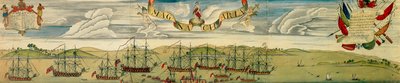 Eine perspektivische Ansicht der Blockade des Bostoner Hafens, ca. 1768 von Christian Remick