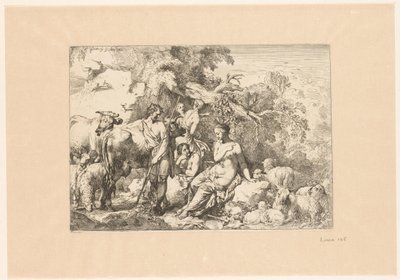 Hirte mit Herde und vier Musen von Christian Wilhelm Ernst Dietrich