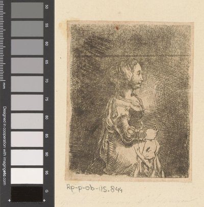 Frau mit Ring in der Hand von Christian Wilhelm Ernst Dietrich