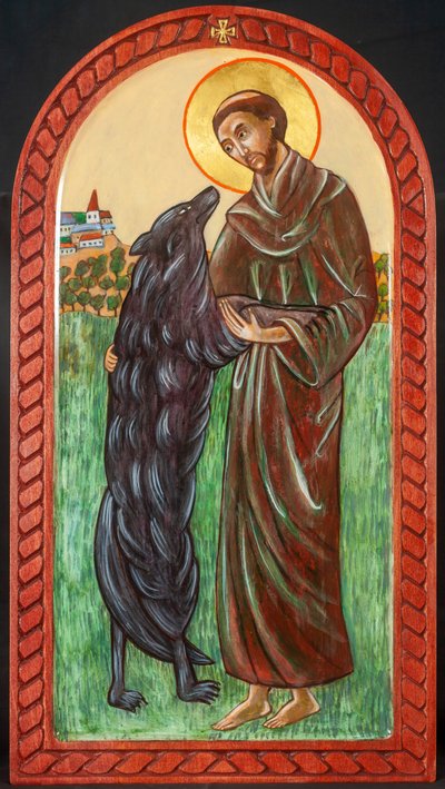 St. Franziskus und der Wolf, 2004 von Christine Hales
