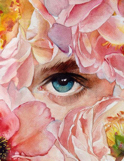 Träumende Augen Rosa Blumen von Christine Lindstrom
