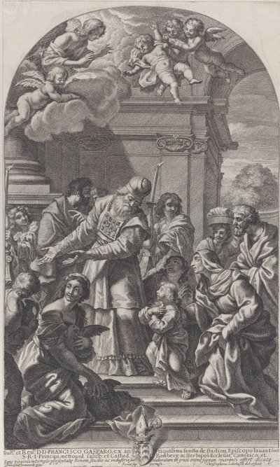 Die Darstellung der Jungfrau im Tempel, 1670-80 von Christof Lederwasch