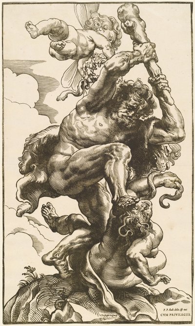Herkules kämpft gegen die Furie und die Zwietracht von Christoffel Jegher after Sir Peter Paul Rubens