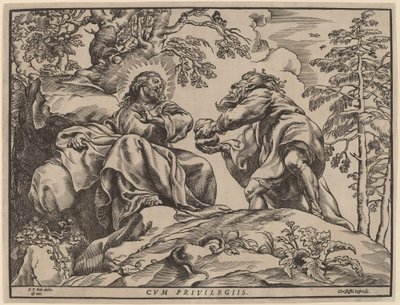 Die Versuchung Christi durch den Teufel von Christoffel Jegher after Sir Peter Paul Rubens