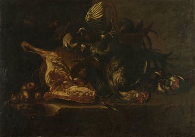 Stillleben mit Fleisch und toten Vögeln von Christoffel Puytlinck