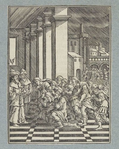 Josefs Brüder knien vor ihm in Ägypten von Christoffel van Sichem (II)