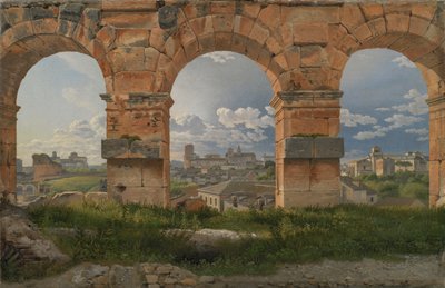 Ein Blick durch drei der nordwestlichen Bögen des dritten Stockwerks des Kolosseums in Rom von Christoffer Wilhelm Eckersberg