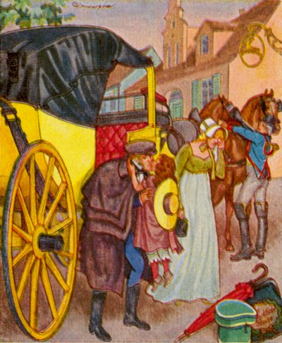 Abreise in der Kalesche von Christophe (1856 1945)