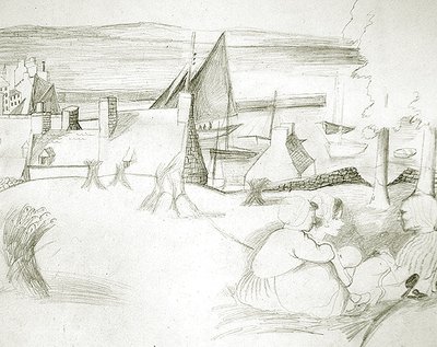 Bretonisches Fischerdorf, ca. 1929-30 von Christopher Wood