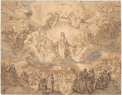 Die Jungfrau, Königin des Himmels von Circle of Francesco Vanni