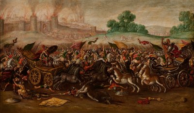 Die Verbrennung Jerusalems durch Nebukadnezars Armee von Circle of Juan de la Corte