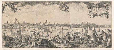 Profil von Amsterdam, gesehen vom IJ (rechter Teil) von Claes Jansz. Visscher (II)