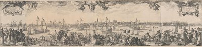 Profil von Amsterdam, gesehen vom IJ, bestehend aus zwei Teilen von Claes Jansz. Visscher (II)