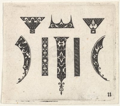 Schwarzarbeit-Druck mit acht Motiven, ca. 1620 von Claes Jansz Visscher