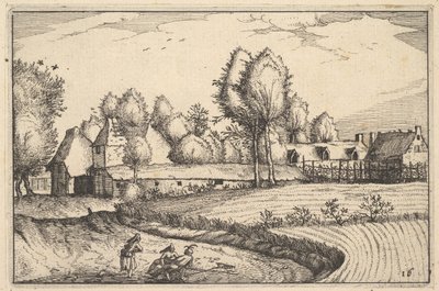 Straße entlang eines Feldes, Tafel 16 aus Regiunculae et Villae Aliquot Ducatus Brabantiae, ca. 1610 von Claes Jansz Visscher